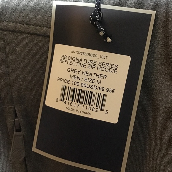 RED BULL Full Zip Men's Sporty Gray Hoodie Jacket with Reflective Trim, Medium - Picture 15 of 16